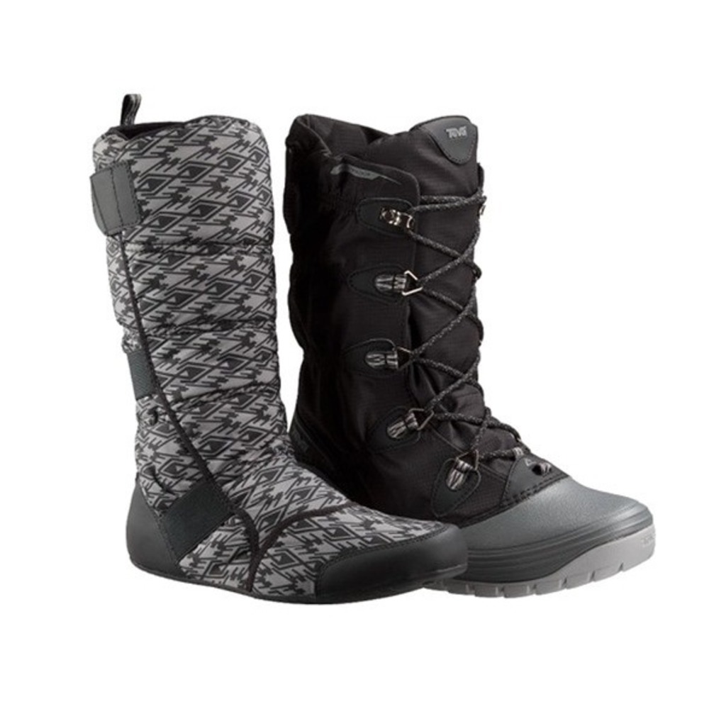 Teva Women Waterproof Snow Boots Jordanelle 9 Black Grey Removable Liner Winter